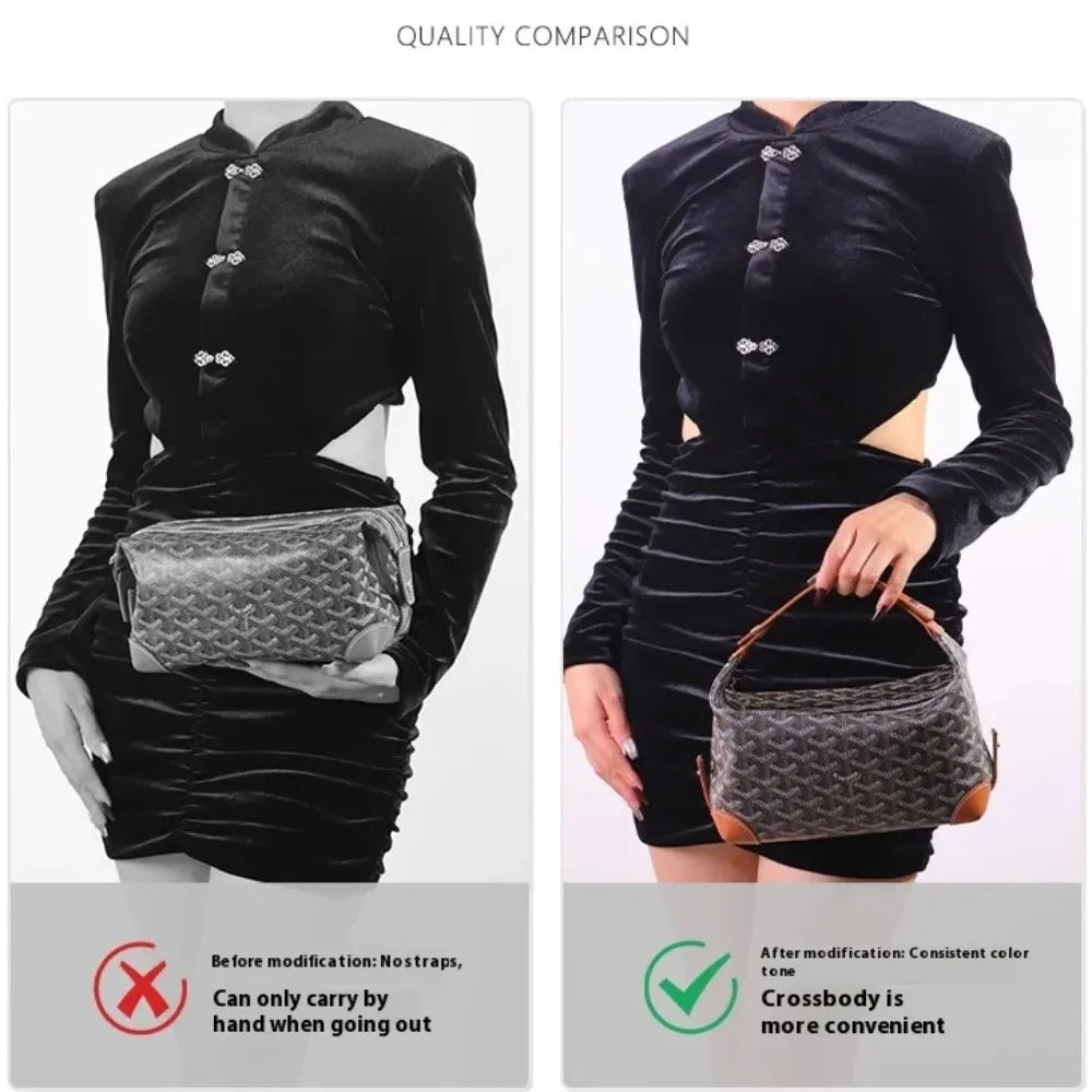 Handle Bag Extended Shoulder Strap for Goyard Bowling 25 Toiletries Bag Shoulder Replacement Strap Bag Modification Accessories
