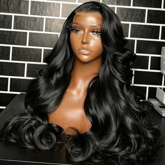 Body Wave 13x4 Lace Frontal Human Hair Wig 13x6 Transparent Lace Frontal Wig For Women 250% Density 16-40 Inch Human Hair Pre Plucked With Baby Hair Black Halloween Wigs Human Hair Curly Wave Wig Christmas Wig