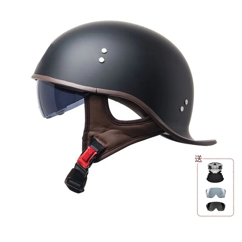 China 3C certification new motorcycle helmet retro personality cock helmet for men and women lightweight breathable half helmet.