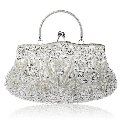 Fashion Retro Women Evening Bags Beaded Ladies Clutch Purse Shoulder Chain Wedding Party Women's Handbag Purses and Handbags