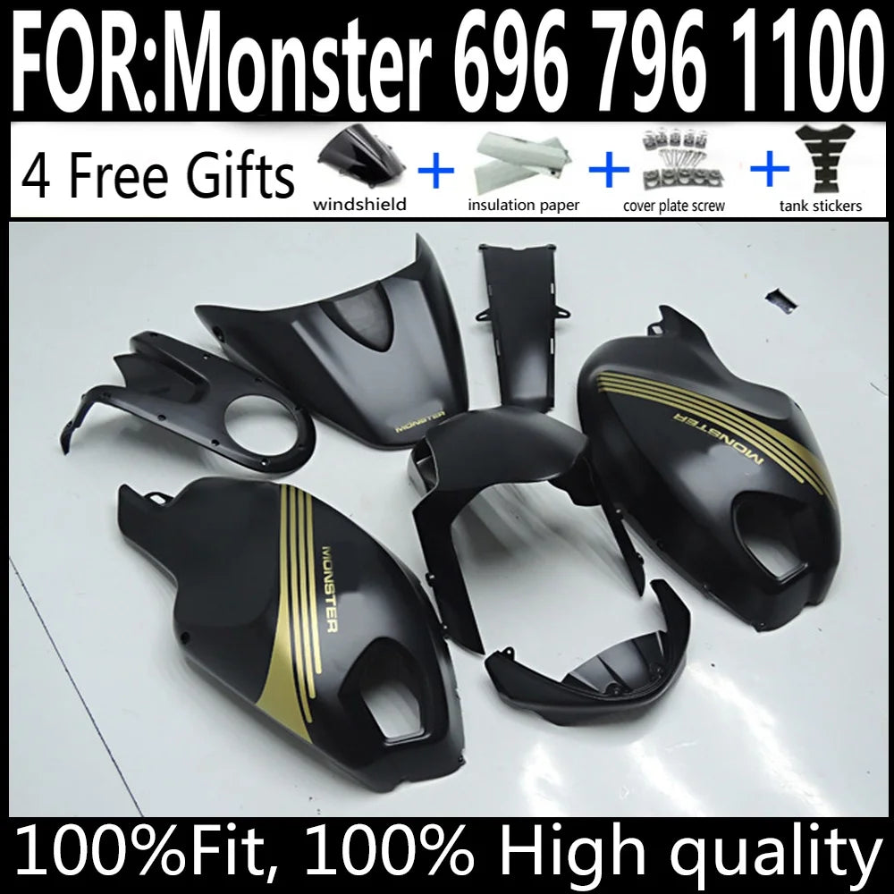 Ducati Monster 696 796 1100 Motorcycle Fairings Kit ABS Plastic Body Work Tank Cover Seat Cowl Full Set