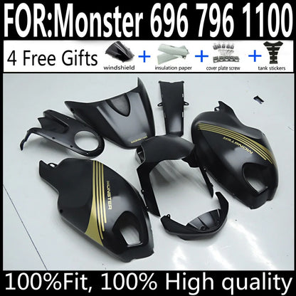 Ducati Monster 696 796 1100 Motorcycle Fairings Kit ABS Plastic Body Work Tank Cover Seat Cowl Full Set