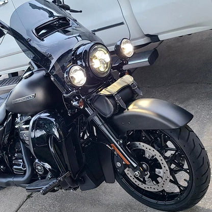 4.5'' LED Fog Lighting Passing Auxiliary Bracket for harley custom dynamics lights road king street glide Turn Signal