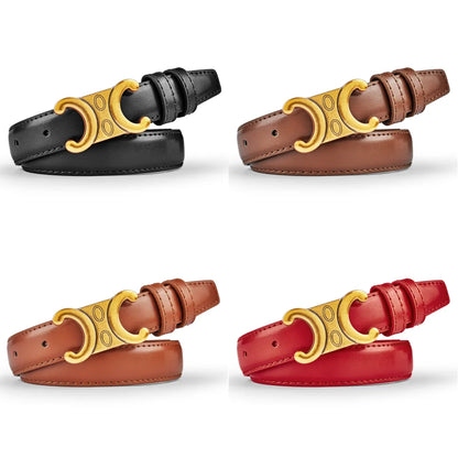Luxury Women's Belt, Gold Buckle, Genuine Leather Belt, Fashion Style  Match with Jeans, Skirts, Top Quality Belt for Women