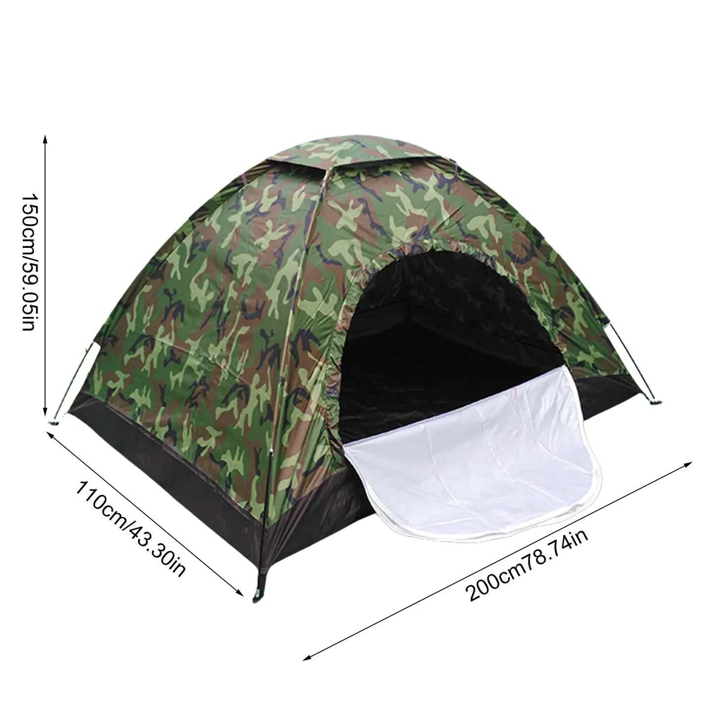 Camping Tent 5-6 Person Single-layer Camouflage Tent Portable Waterproof Tent Travelling Hiking Shelter For Camping Accessories