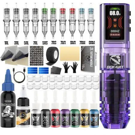DQFART All-New Upgrade Wireless Tattoo Machine Kit Tattoo Needles Ink Tattoo Pen Suitable for Tattoo Beginners Tattoo Artists