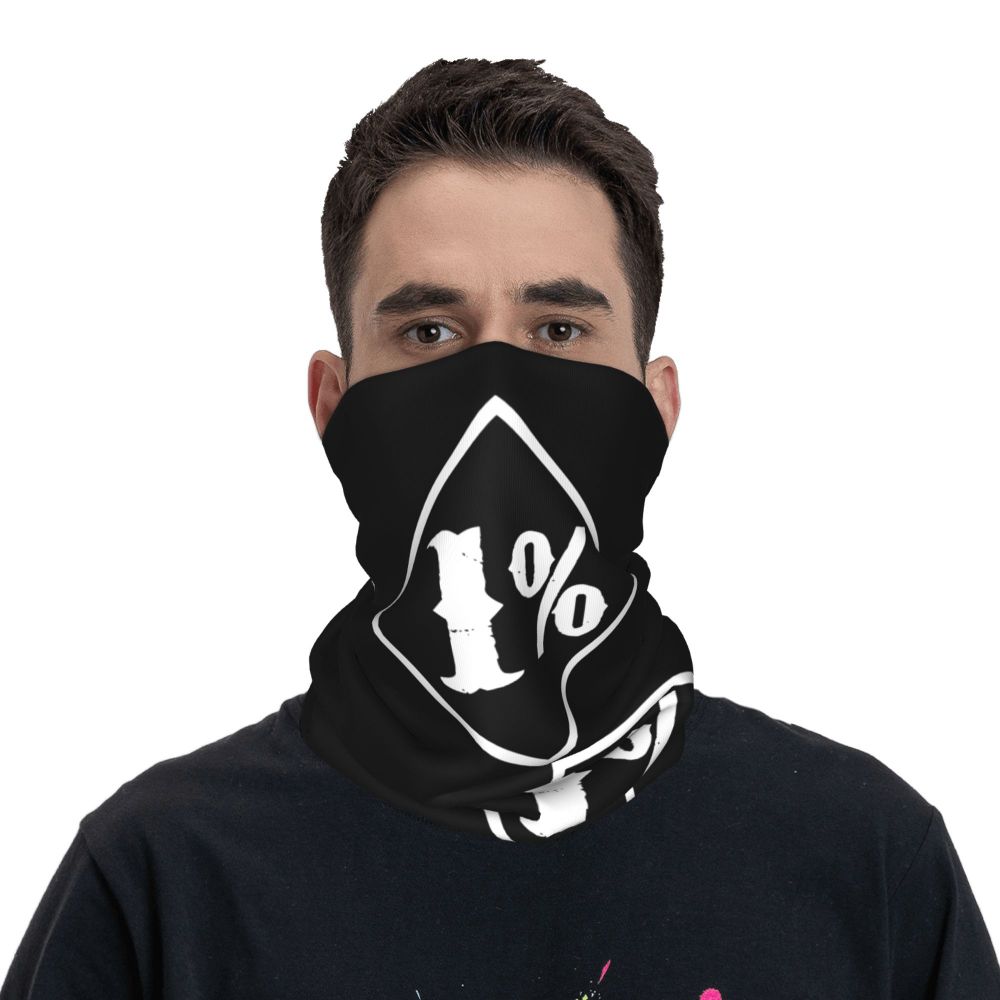 Custom 1 Percenter Essential Sons Bandana Neck Gaiter for Ski Camping Men Women Wrap Scarf TV Show Anarchy Headband Warmer