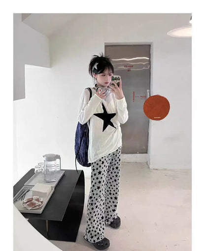 American Retro Flared Pants Women Summer High Waist Thin Full-Length High Street Hip-hop Casual Y2k Trousers Streetwear Female
