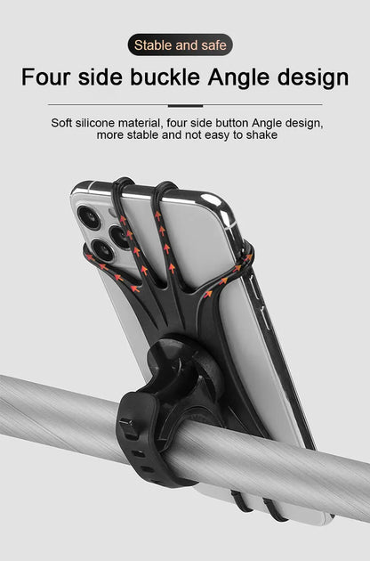360 Rotatable Bicycle Phone Holder Motorcycle Stand Bracket Silicone GPS Support For Iphone 11 Xiaomi 10 Huawei P40