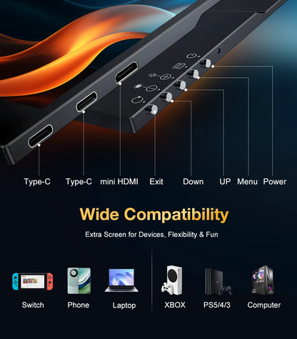 HOWENS 15.6 Inch 4K Monitor IPS Display HDR 100% NTSC For Laptop Switch PS5 Xbox Phone Gaming External Screen Second Monitor NEW