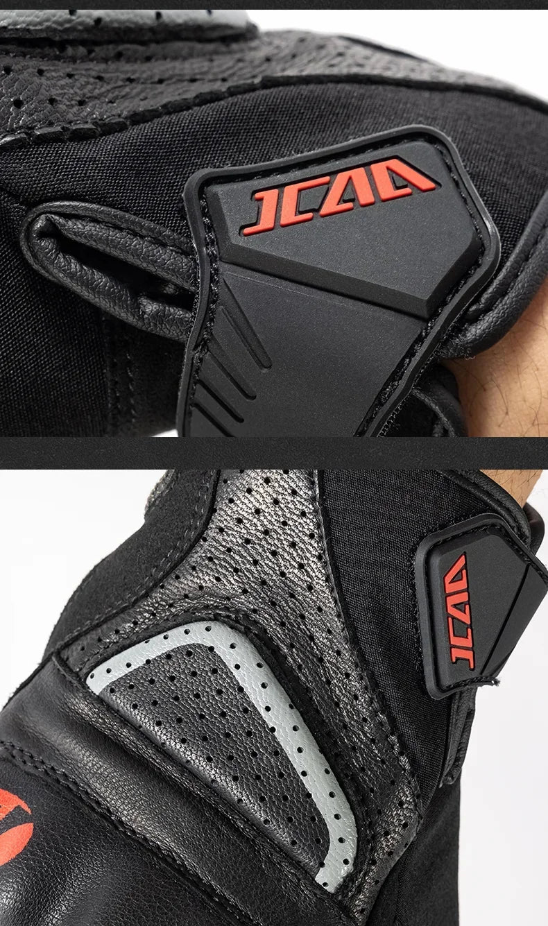 Unisex Goatskin Leather Riding Sports Biker Motorcycle Gloves Knuckle Mitten Men's Motocross Glove motogp Accessories for Summer