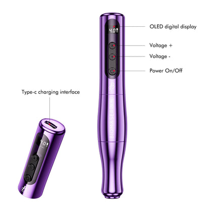 Wireless P90 Pro Tattoo Machine Rotary Tattoo Pen Original German Motor Power Battery 2400mAh Fast Charge Stroke 3.5mm