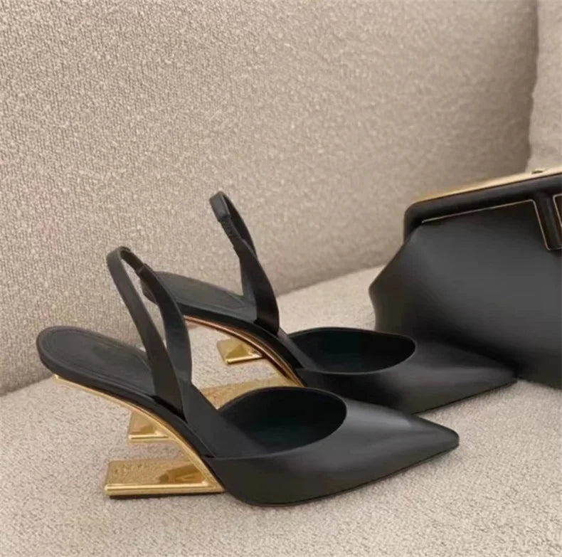 Women Single Shoes Fashion Sexy Anti Slip High Heels 2025New Special-shaped Half-support Simple Banquet Shoes for Women Footwear