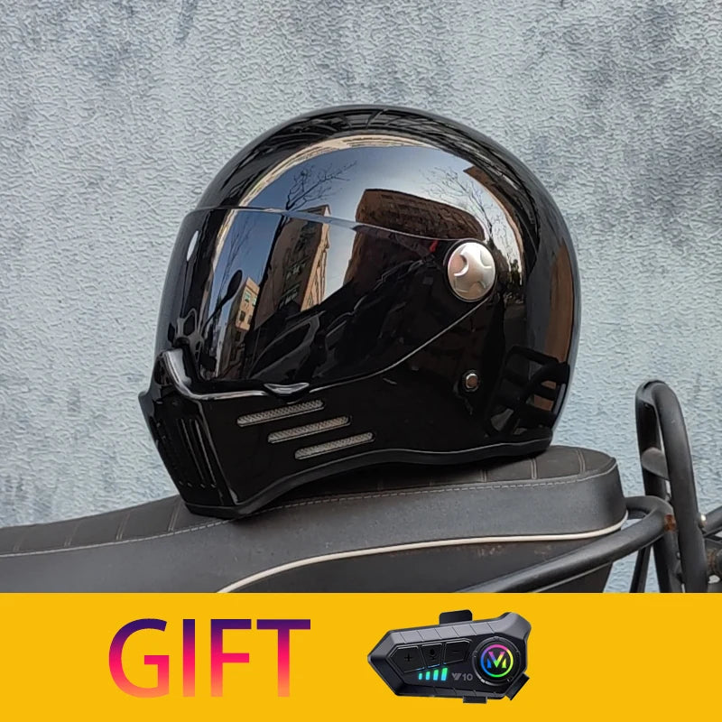 Retro motorcycle helmet Casco cruising motorcycle rider modular helmet full helmet with Bluetooth earphones included ORZ-728