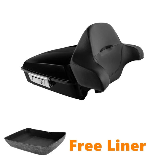 Motorcycle Chopped Trunk + Backrest Pad For Harley Touring  Electra Road King Road Glide Street Glide 2014-2025