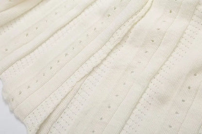 Elegant Knitted Single Breasted Midi Dress Women's Patchwork Dresses Female 2025 Summer Robe New Black Beige Robes Evening Party