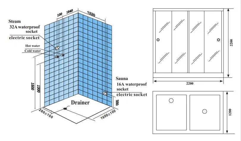 Customization Modern Design Dry Sauna Steam Shower, Indoor Luxury Bathroom Wooden Steam and Sauna Combination Room