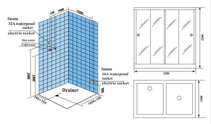 Customization Modern Design Dry Sauna Steam Shower, Indoor Luxury Bathroom Wooden Steam and Sauna Combination Room
