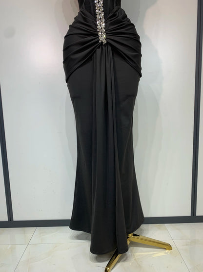 Women Sexy Off Shoulder Shinning Diamond Bodycon Long Bandage Dresses Elegant Evening Party Birthday Cocktail Wedding Gowns