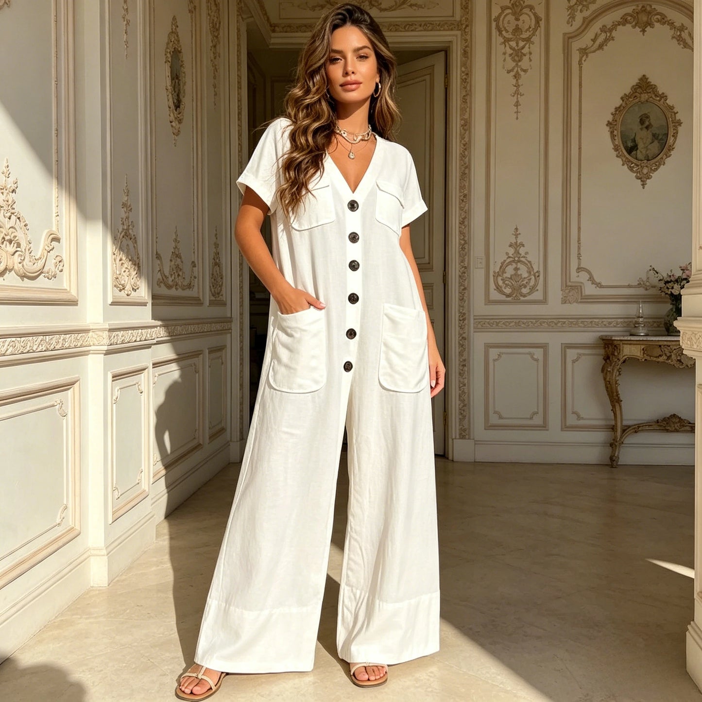 Beach Jumpsuit Women Rompers Lace Long Overalls Trench Spring Summer Bodycon Y2k Party Cluwear Elegant Outfits Work Jumpsuits