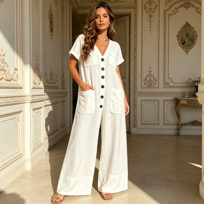 Beach Jumpsuit Women Rompers Lace Long Overalls Trench Spring Summer Bodycon Y2k Party Cluwear Elegant Outfits Work Jumpsuits