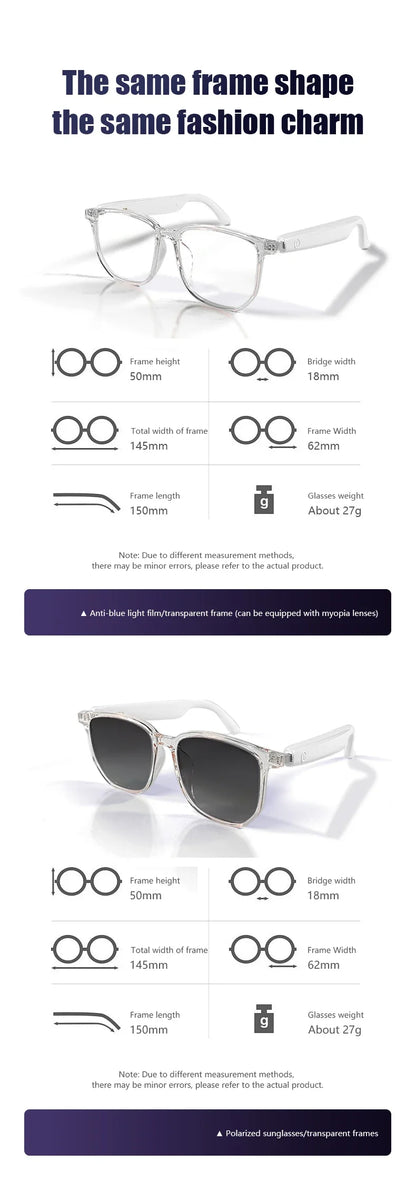 GS03 Upgrade Smart Glasses With Camera Video Recording AI Photo Recognition Bluetooth Call Translation Voice Assistant Glasses