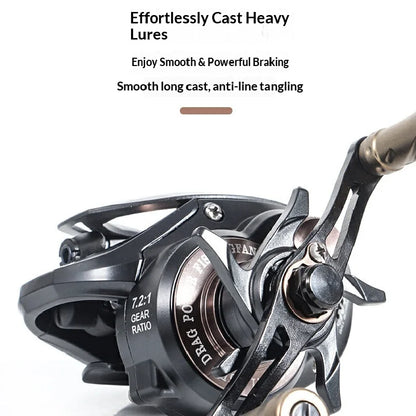 Power Fishingfans Baitcasting Fishing Reel Anti Backlash Long Casting Deep Water No Gear Sense Bait Finesse Lure Raft Angling