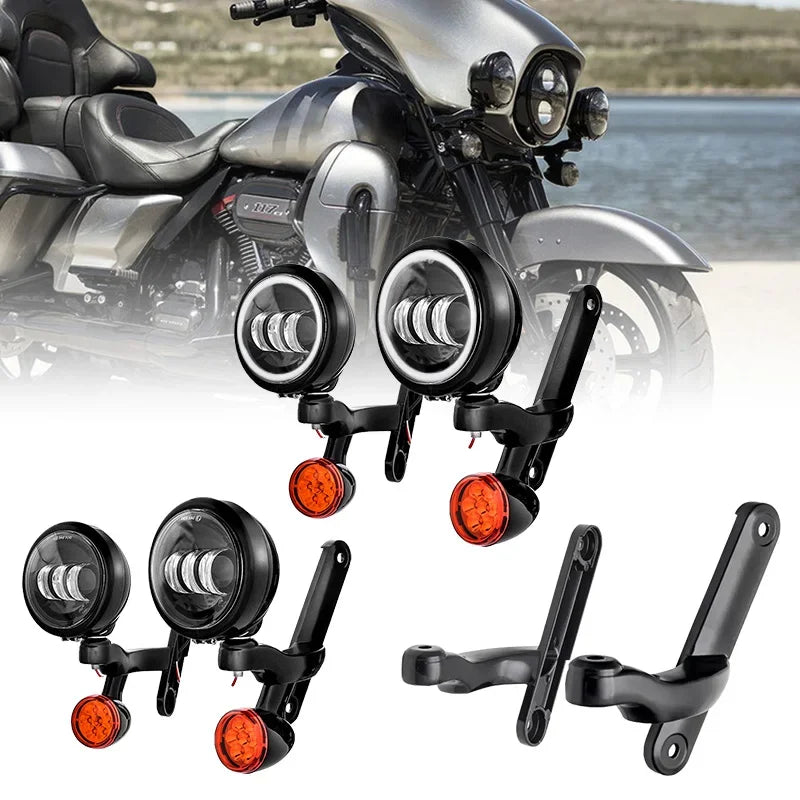 for Harl-ey Auxiliary Lighting Auxiliary Lighting Brackets Fog Light for Ha-rley Cvo Street Glide Flhx 2006-2020 Frame Parts