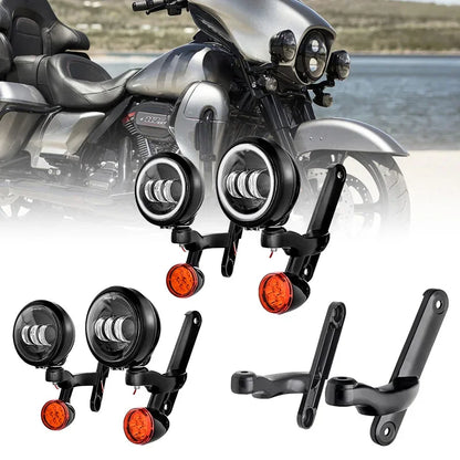 for Harl-ey Auxiliary Lighting Auxiliary Lighting Brackets Fog Light for Ha-rley Cvo Street Glide Flhx 2006-2020 Frame Parts
