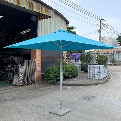 Pink Yellow Blue Striped Parasols Umbrellas Outdoor Luxury Aluminium Market Style Beach Umbrella with Fringe Outdoor for Shop