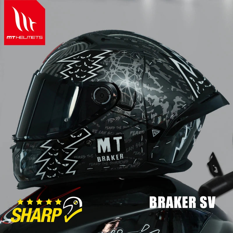 New MT Braker SV Motorcycle Helmet ECE DOT Certification Full face Double lens Racing off-road Helmet Capacetes Cascos Para Moto