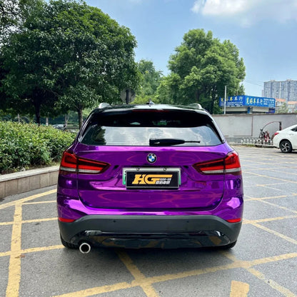 Premium Gloss Stretchable Chrome Mirror Purple Vinyl Wrap Adhesive Film Car Sticker Decal