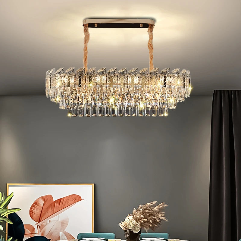 Crystal Hanging Lamps for Living Room Chandelier for Dining Room French Large Nordic Bedroom HQ Ceilling Light Pendant Lamp