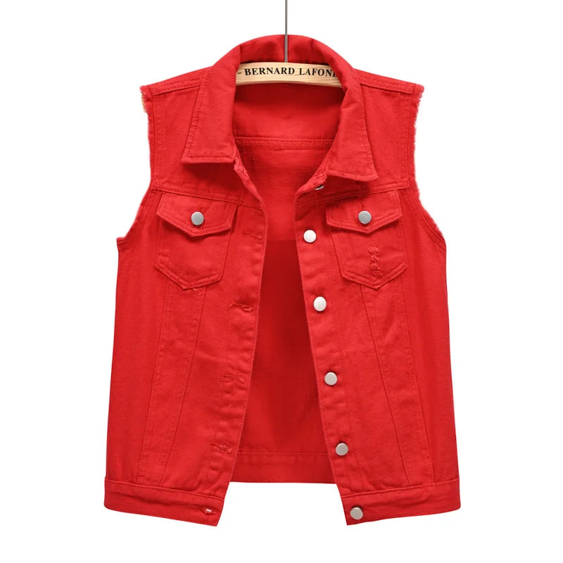 Coats Fashion Clothes Casual Vintage Elegant Sleeveless Denim Vest for Women Jacket Spring Streetwear Women Clothing Autumn