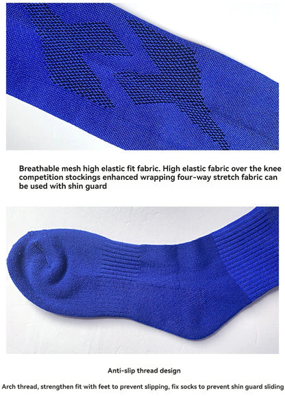 Loogdeel Kids Youth Adult Soccer Socks Stripe Knee High Softball Baseball Sports Socks Breathable Football Socks for Men Women