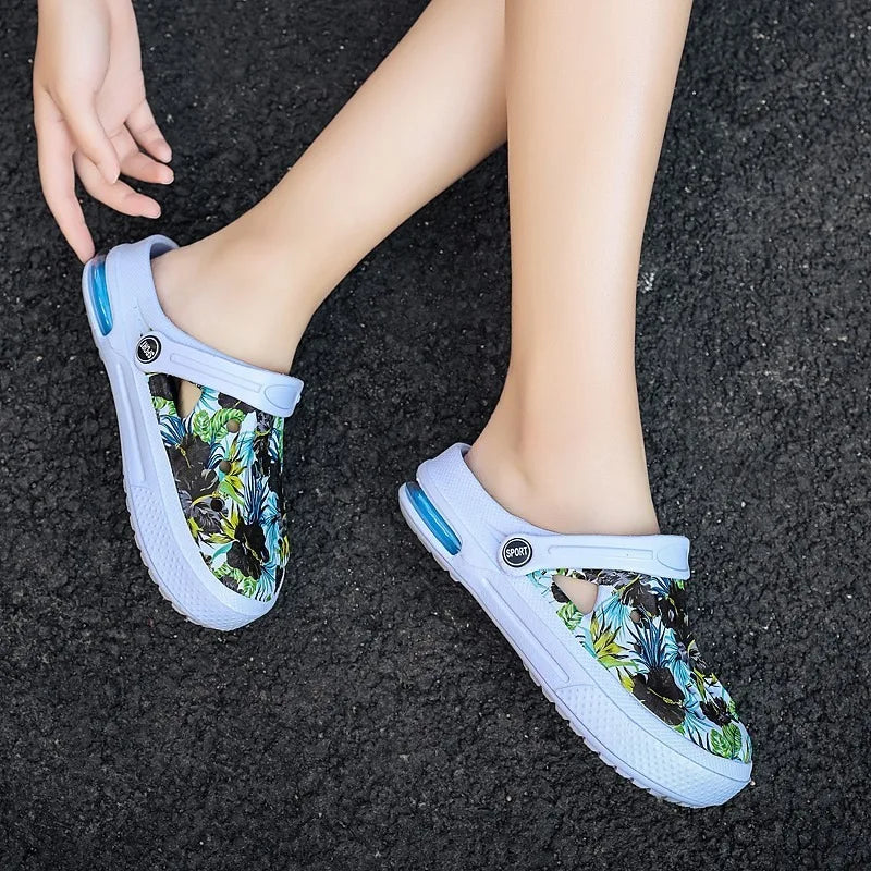 Women's Ethnic Shoes Clogs Soft Sole Two-way Wear for Beach Mules and Pool Women Garden Slides Indoor Nursing Clogs Sandals