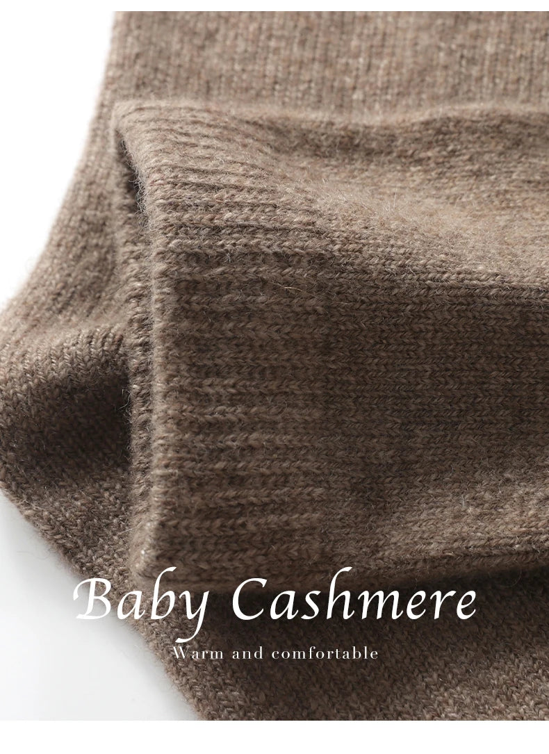 100% Cashmere Socks Women's Knitted Long Tube Socks High Elasticity Warm Straight Tube Socks Autumn Winter Mid Tube Sock