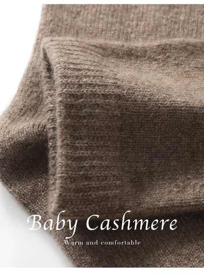 100% Cashmere Socks Women's Knitted Long Tube Socks High Elasticity Warm Straight Tube Socks Autumn Winter Mid Tube Sock