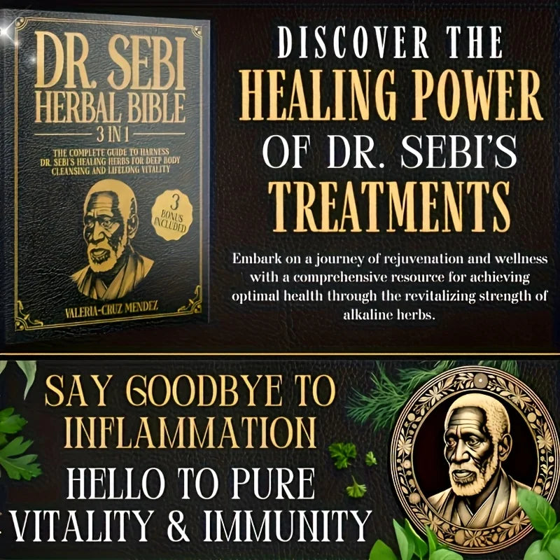 5025 Dr. Sebi Herbal Bible 3-in-1: Detoxify and Cleanse Your Body with Dr. Sebi's Healing Herbs for Lasting Health and Vitality
