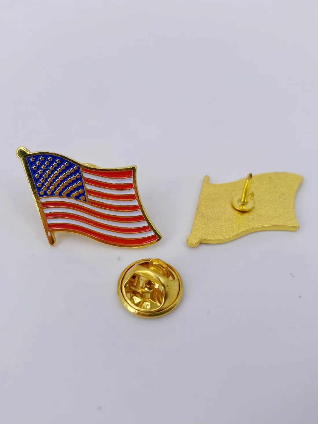 American Flag Lapel Pins – USA Metal Enamel Flag Pins United States US Waving Badge Brooch for Patriotic Display