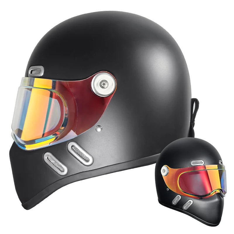 Carbon Fibre Motorcycle Helmet Full Face Retro Motorbike Helmet Men Women Cascos Para Moto Capacete Casco Moto For Harley DOT