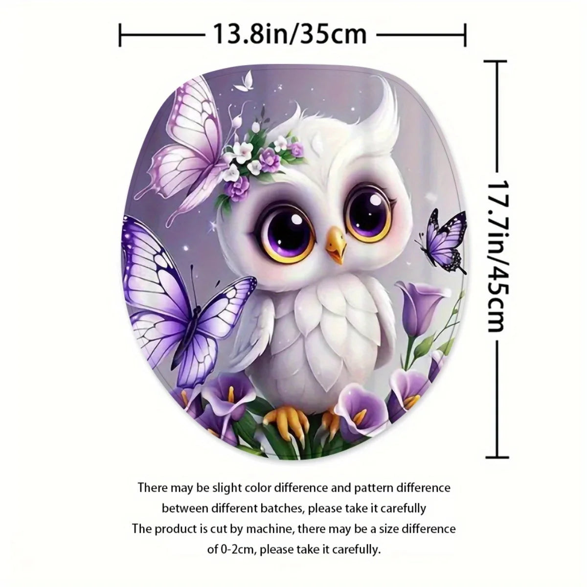 4pcs Owl Design 2D Flat Shower Curtain Set, Charming Bathroom Decor with Non-Slip Mat, Suitable for Various Home Scenarios