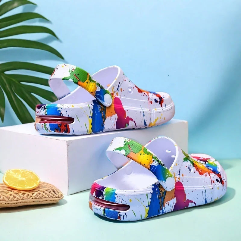 Ladies Casual Lightweight Couples Themed Sandals Anti-slip Thick Outdoor Garden Beach Daily Slip-On Shoes
