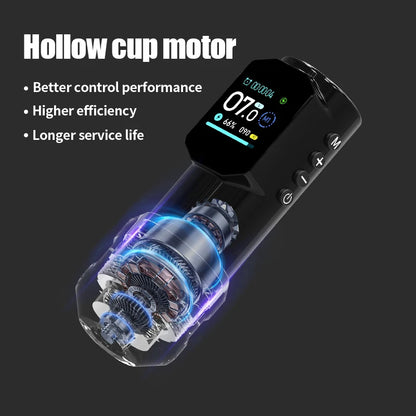 Large Color Screen Digital Display YILONG Wireless Tattoo Pen New Permanent Makeup Tattoo Machine with 1500MAH Power Tattoo Gun