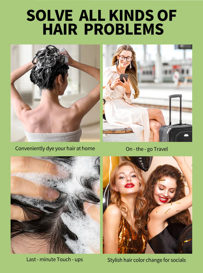 Pure Natural Herbal Black Hair Dye Shampoo for Women&Men 5 In 1 Bubble Plant Hair Color Shampoofor Gray Hair Non-irritating