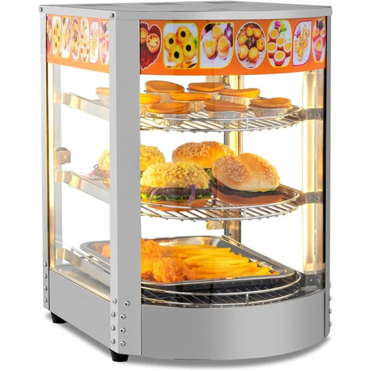 Commercial Food Pizza Display Warmer, 3-Tier Electric Countertop Food Warmer