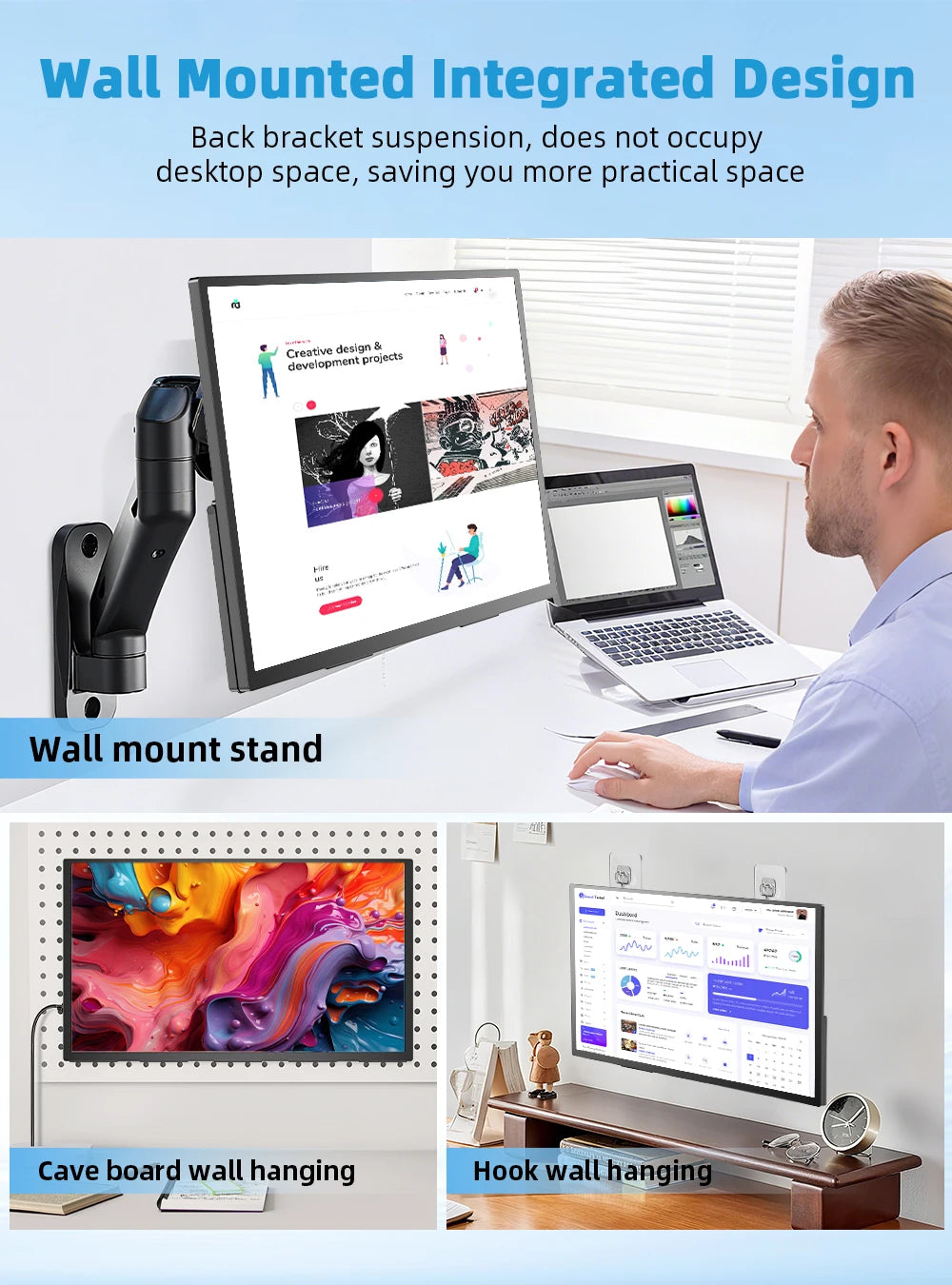 UPERFECT 18.4 inch 4K QLED Portable Monitor Gaming Computer Display Ultra-Slim Extend Screen For PS5/4 Switch Laptop PC Mac Xbox