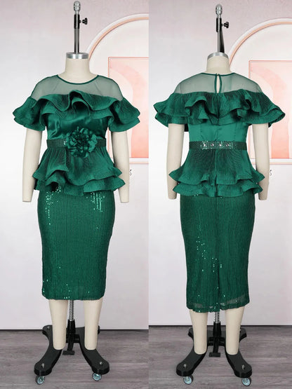 Elegant Women Luxury Party Dresses Dashiki Sequins Bodycon Robe Wedding Prom Birthday Evening Dress 2025 Autumn Africa Clothing