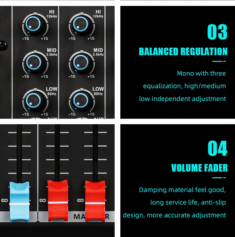 TKLBLS L12 mixer Professional 12 channel USB DJ PC 99 DSP effect  Bluetooth 48V party performance