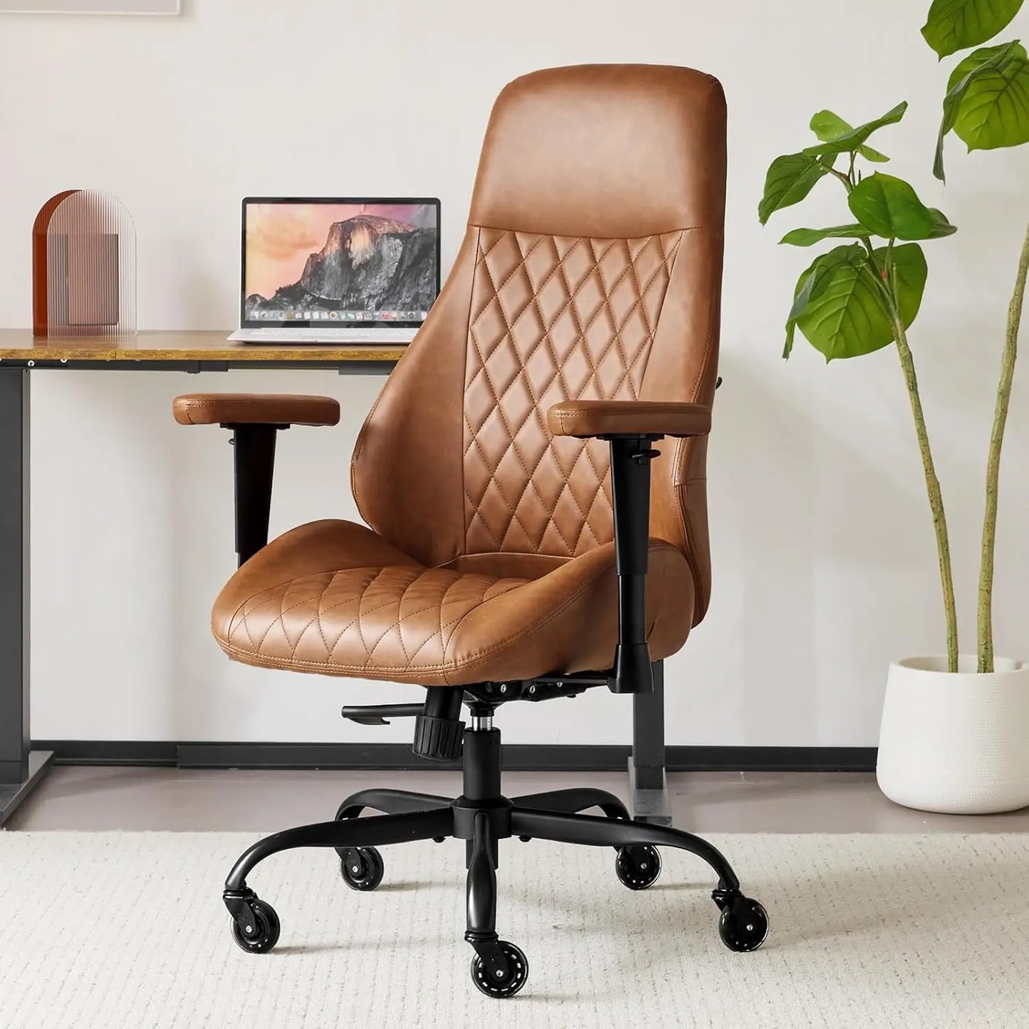 Home Office Desk Chair High Back Office Rubber Casters Ergonomic Computer Chair with Lumbar Support Adjustable, Customized